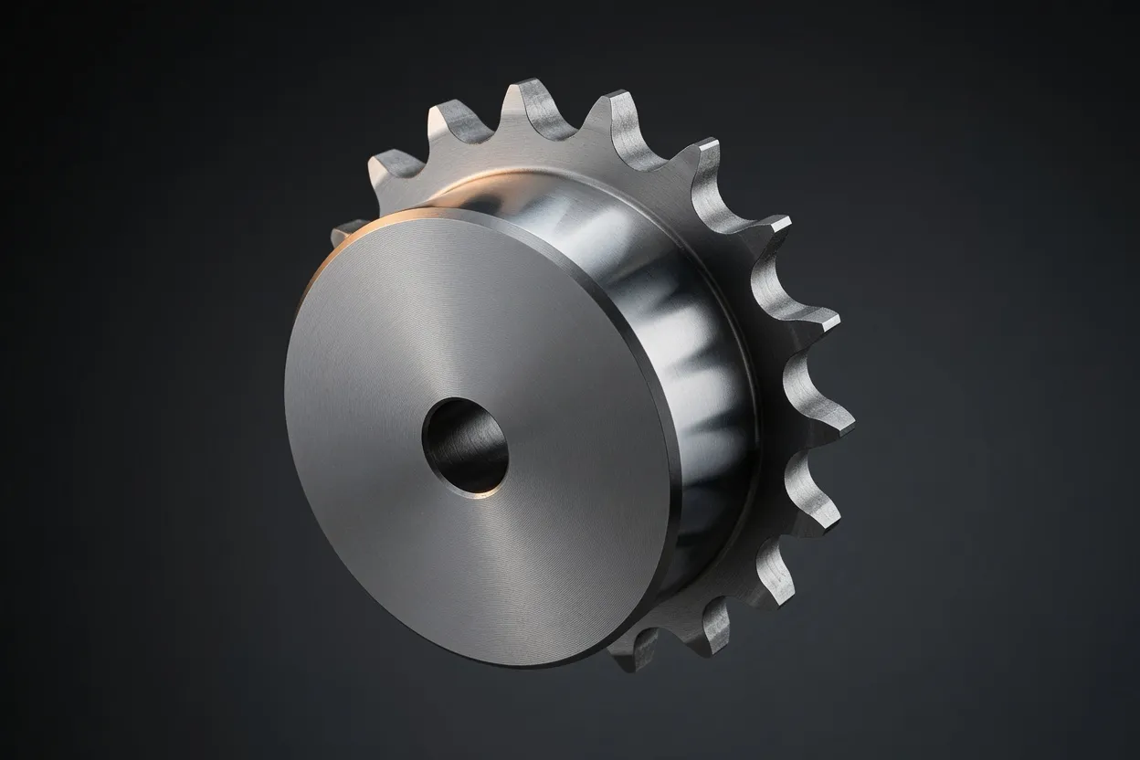 Stainless steel sprocket designed for specific pitch roller chain engagement