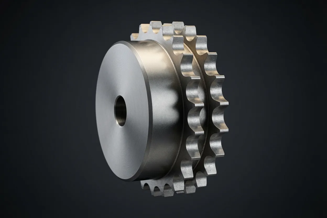 Stainless steel sprocket for hygienic food processing conveyor applications